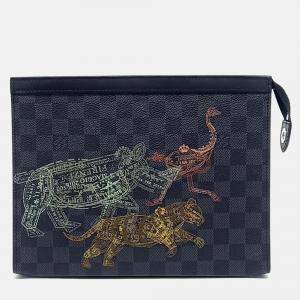 Pre Owned Louis Vuitton Black Coated Canvas Louis Vuitton Pochette Voyage MM