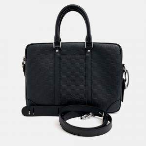 Pre Owned Louis Vuitton Black PVC Damier Infini Porte Document Jour