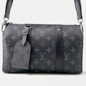 Pre Owned Louis Vuitton City Keepall Noir Monogram Eclipse Monogram Eclipse Reverse