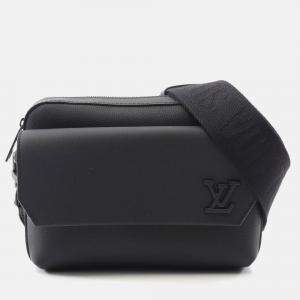 Pre Owned Louis Vuitton Fastline Aerogram Black Leather Shoulder Bag