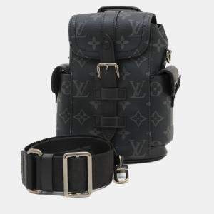 Pre Owned Louis Vuitton Christopher Nano Monogram Eclipse Canvas Shoulder Bag