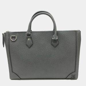 Pre Owned Louis Vuitton Slim Briefcase Grey Leather Top Handle Bag