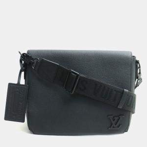 Pre Owned Louis Vuitton Take Off Black Leather Shoulder Bag