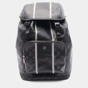 Pre Owned Louis Vuitton X Fragment Design Black Monogram Eclipse Leather Canvas Backpack 