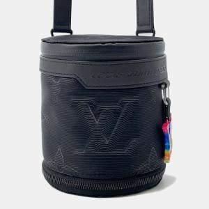 Pre Owned Louis Vuitton 2054 Ii Expandable Polochon Black Nylon Leather Bag