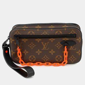 Pre Owned Louis Vuitton Pochette Volga Noir Monogram / Solar Powered Ray