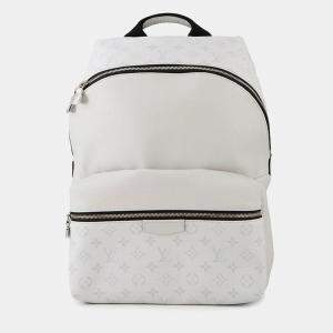 Pre Owned Louis Vuitton Discovery Backpack Blanc Taigarama Monogram Size Pm