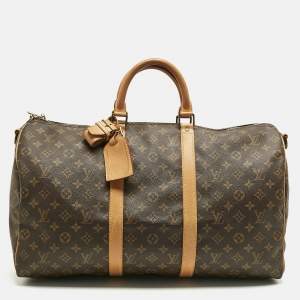 Pre Owned Louis Vuitton Monogram Canvas Keepall Bandouliere 50 Bag