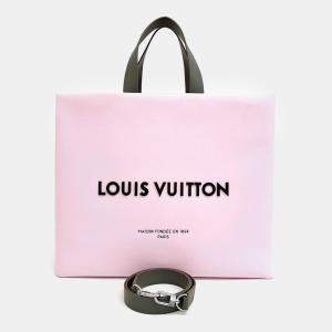 Pre Owned Louis Vuitton Pink Leather Shopper Tote MM