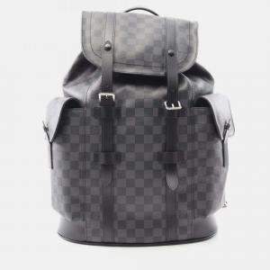 مملوكة مسبقًا Louis Vuitton Christopher Pm Backpack Coated Canvas And Leather With Damier Graphite Pattern Black