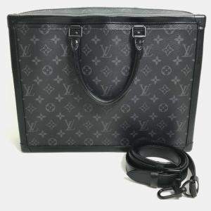 Pre Owned Louis Vuitton Monogram Eclipse Soft Trunk Briefcase/Handbag/2-Way Shoulder Bag/Business Bag In Canvas Black