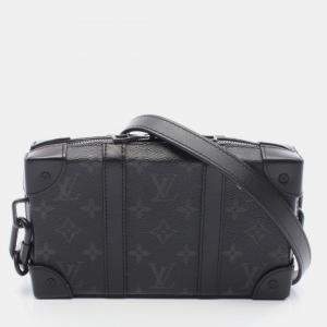Pre Owned Louis Vuitton Soft Trunk Wallet Shoulder Bag In Coated Canvas And Leather Monogram Eclipse Black