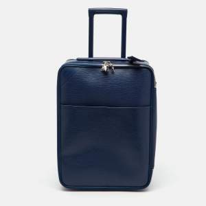 Pre Owned Louis Vuitton Indigo Epi Leather Pegase 55 Trolley Luggage