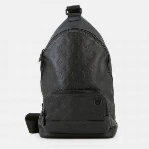 مملوكة مسبقًا Louis Vuitton Racer Black Monogram Shadow Calfskin Leather Sling Bag