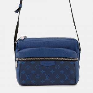 مملوكة مسبقًا Louis Vuitton Outdoor Messenger Taigarama PM Cobalt Taiga Leather Monogram Canvas Messenger Bag