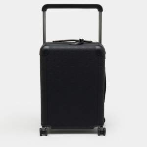Pre Owned Louis Vuitton Black Taurillon Leather Horizon 55 Rolling Luggage