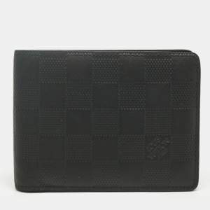 Pre Owned Louis Vuitton Black Damier Infini Leather Multiple Wallet