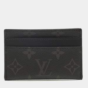 Pre Owned Louis Vuitton Monogram Eclipse Canvas Double Card Holder