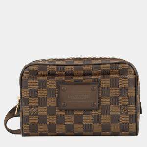 Pre Owned Louis Vuitton Bum Bag Brooklyn Brown Damier Ebene Canvas