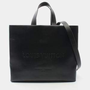 Pre Owned Louis Vuitton Shopper Tote Mm Bag Leather Black