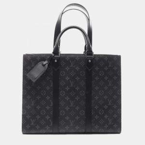 مملوكة مسبقًا حقيبة لويس فويتون ساك بلات ٢٤ ساعة بنمط مونوغرام أكلبس قماش مطلي جلد أسود