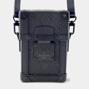 مملوكة مسبقًا Louis Vuitton Monogram Taurillon Vertical Trunk Wearable Wallet Shoulder Bag Black