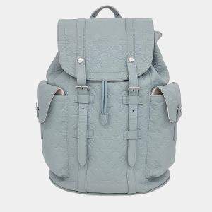 Pre Owned Louis Vuitton Grey Leather Taurillon Christopher Mm