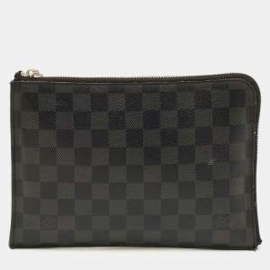 مملوكة مسبقًا Louis Vuitton Zip Damier Graphite Canvas Pouch