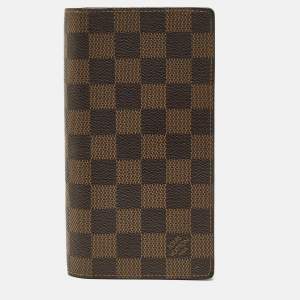 Pre Owned Louis Vuitton Brazza Damier Ebene Canvas Wallet