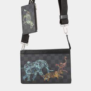 Pre Owned Louis Vuitton Gaston Wearable Wallet Noir Damier Graphite