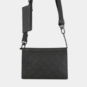 Pre Owned Louis Vuitton Gaston Wearable Wallet Noir Monogram Shadow