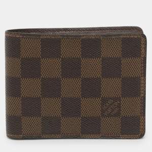 Pre Owned Louis Vuitton Multiple Damier Ebene Canvas Bifold Wallet