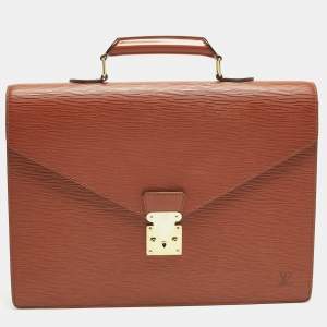 Pre Owned Louis Vuitton Serviette Conseiller Cipango Gold Epi Leather Briefcase Bag