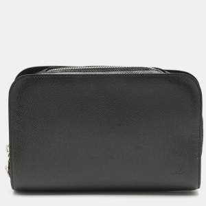 Pre Owned Louis Vuitton Baikal Black Taiga Leather Clutch