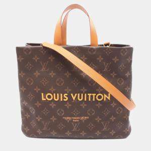 Pre Owned Louis Vuitton Shopper Tote Mm Bag Leather Monogram Brown