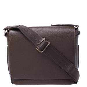 Louis Vuitton Dark Brown Taiga Leather Roman PM Bag 