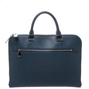Pre Owned Louis Vuitton Blue Ardoise Taiga Leather Slim Document Briefcase