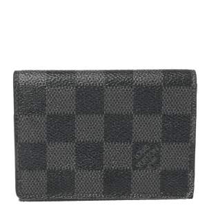 مملوكة مسبقًا Louis Vuitton Damier Graphite Canvas Enveloppe Carte de Visite Card Holder 