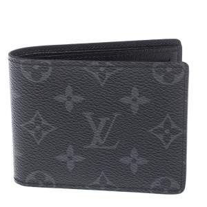 Pre Owned Louis Vuitton Monogram Eclipse Canvas Multiple Bifold Wallet