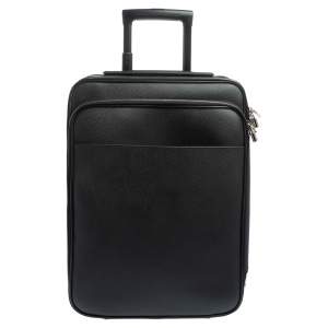 Pre Owned Louis Vuitton Black Taiga Leather Pegase Legere 55 Business Suitcase