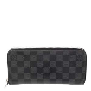مملوكة مسبقًا Louis Vuitton Damier Graphite Canvas Zippy Vertical Wallet