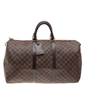 Louis Vuitton Damier Ebene Canvas Keepall 50 Bag