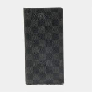 مملوكة مسبقًا Louis Vuitton Black Damier Graphite Canvas Brazza Wallet