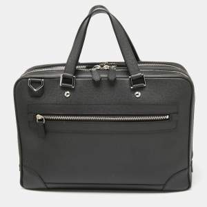 Pre Owned Louis Vuitton Black Leather Alexander Briefcase