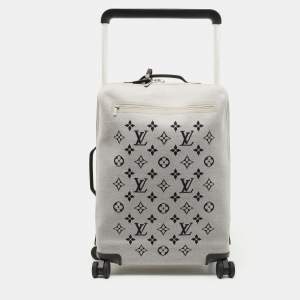 Louis Vuitton Grey Jacquard Knit Monogram Soft Horizon 55 Luggage