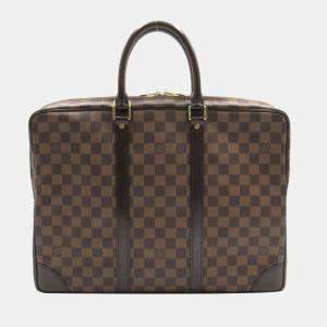Louis Vuitton Brown Damier Ebene Canvas Porte-Document Voyage Briefcase
