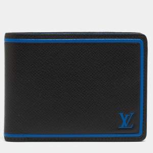 Louis Vuitton Black/Blue Taiga Leather Multiple Wallet