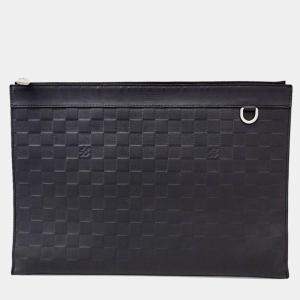Louis Vuitton Black Damier Infini Leather Discovery Pochette GM Clutch Bag