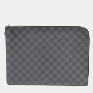 Louis Vuitton Damier Graphite Canvas Pochette Jour GM Clutch Bag