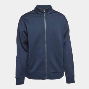 Louis Vuitton Navy Blue Monogram Jacquard Zip-Up Front Jacket XXL